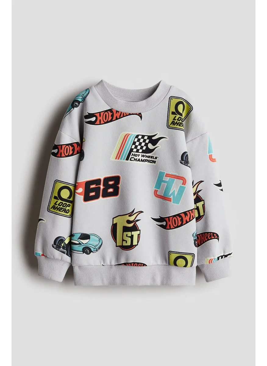 اتش اند ام Oversized Printed Sweatshirt