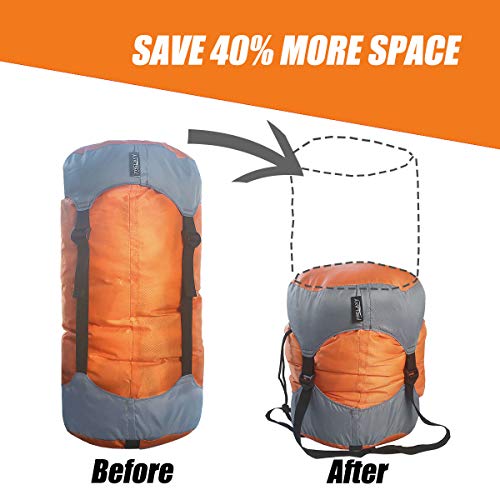 Frelaxy Compression Sack, Ultralight Sleeping Bag Stuff Sack Compression Stuff Sack - Space Saving Gear for Camping, Hiking, Backpacking (Orange, M) - Image 2