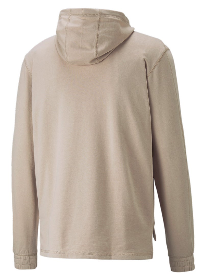 PUMA Studio Plastic-Free Mens Beige Training Hoodie  - Image 2