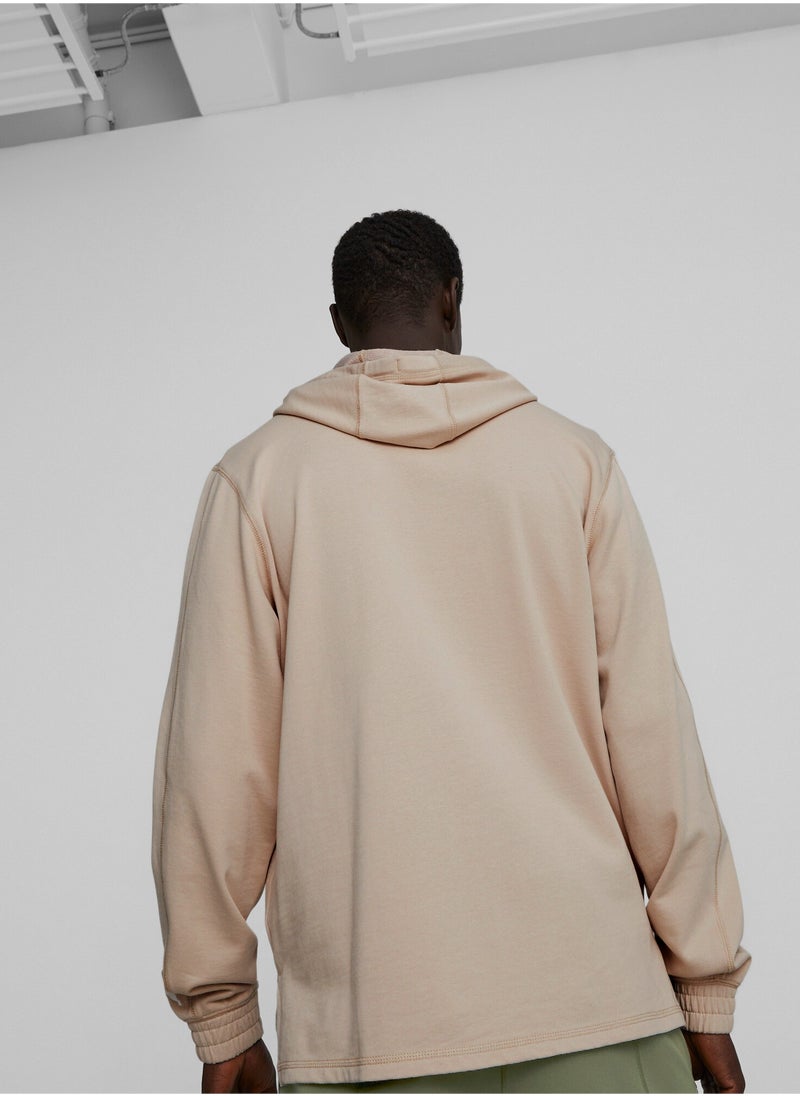 PUMA Studio Plastic-Free Mens Beige Training Hoodie  - Image 3