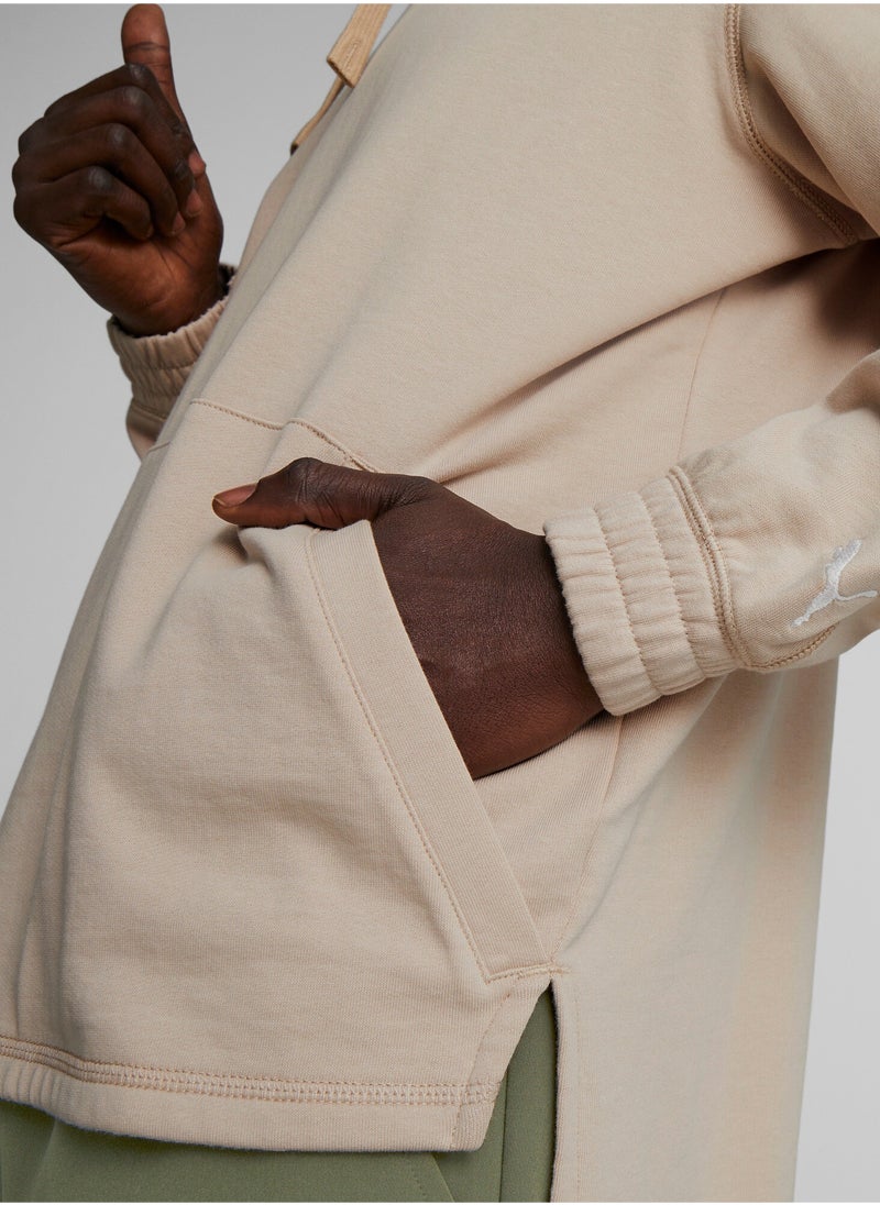 PUMA Studio Plastic-Free Mens Beige Training Hoodie  - Image 4