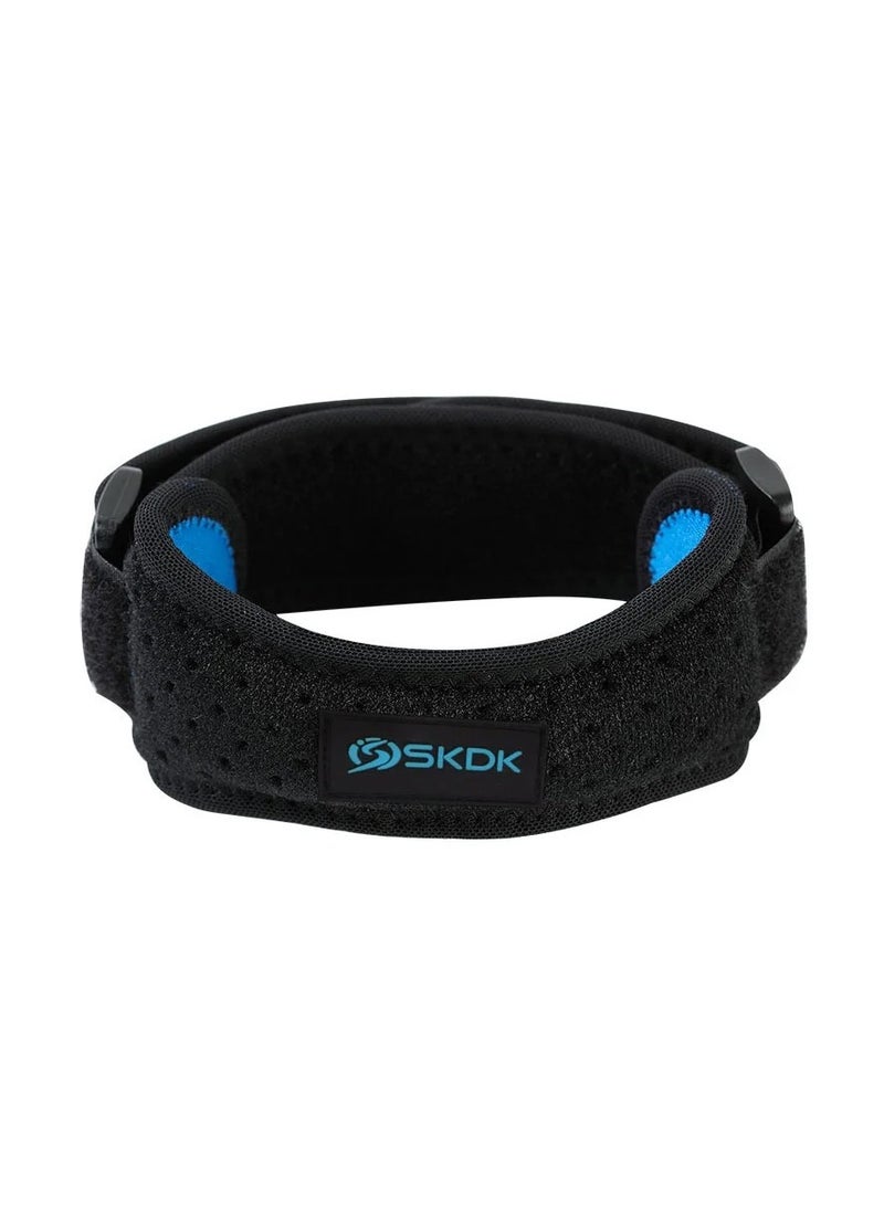 SKDK Knee Support Strap, Shock Absorbing Pain Relief Patellar Tendon Support Strap, Adjustable Silica Gel Patella Knee Cap, Protector Knee Pad For Workout Sports Running Cycling Basketball  - Image 1