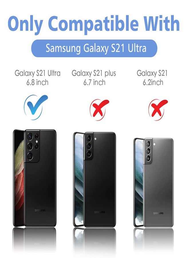 imluckies for Samsung Galaxy S21 Ultra Case with Camera Cover, Hard PC Back & Soft Bumper, Protective & Slim Fit, Camera Protection Case for Samsung Galaxy S21 Ultra 6.8"-Black - Image 2