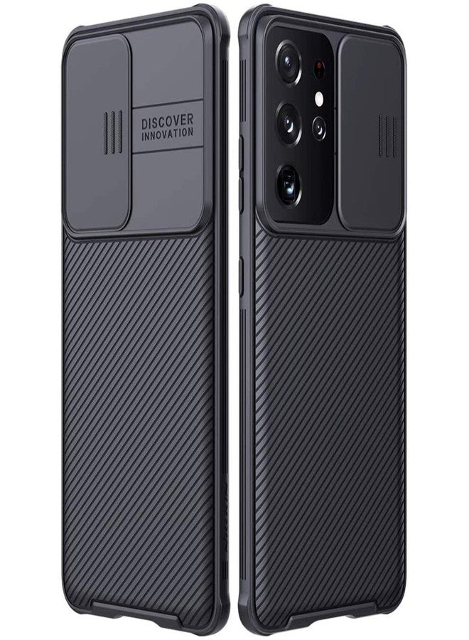 imluckies for Samsung Galaxy S21 Ultra Case with Camera Cover, Hard PC Back & Soft Bumper, Protective & Slim Fit, Camera Protection Case for Samsung Galaxy S21 Ultra 6.8"-Black - Image 1