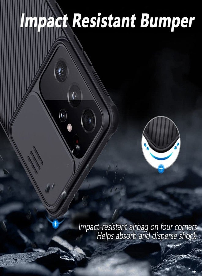 imluckies for Samsung Galaxy S21 Ultra Case with Camera Cover, Hard PC Back & Soft Bumper, Protective & Slim Fit, Camera Protection Case for Samsung Galaxy S21 Ultra 6.8"-Black - Image 5