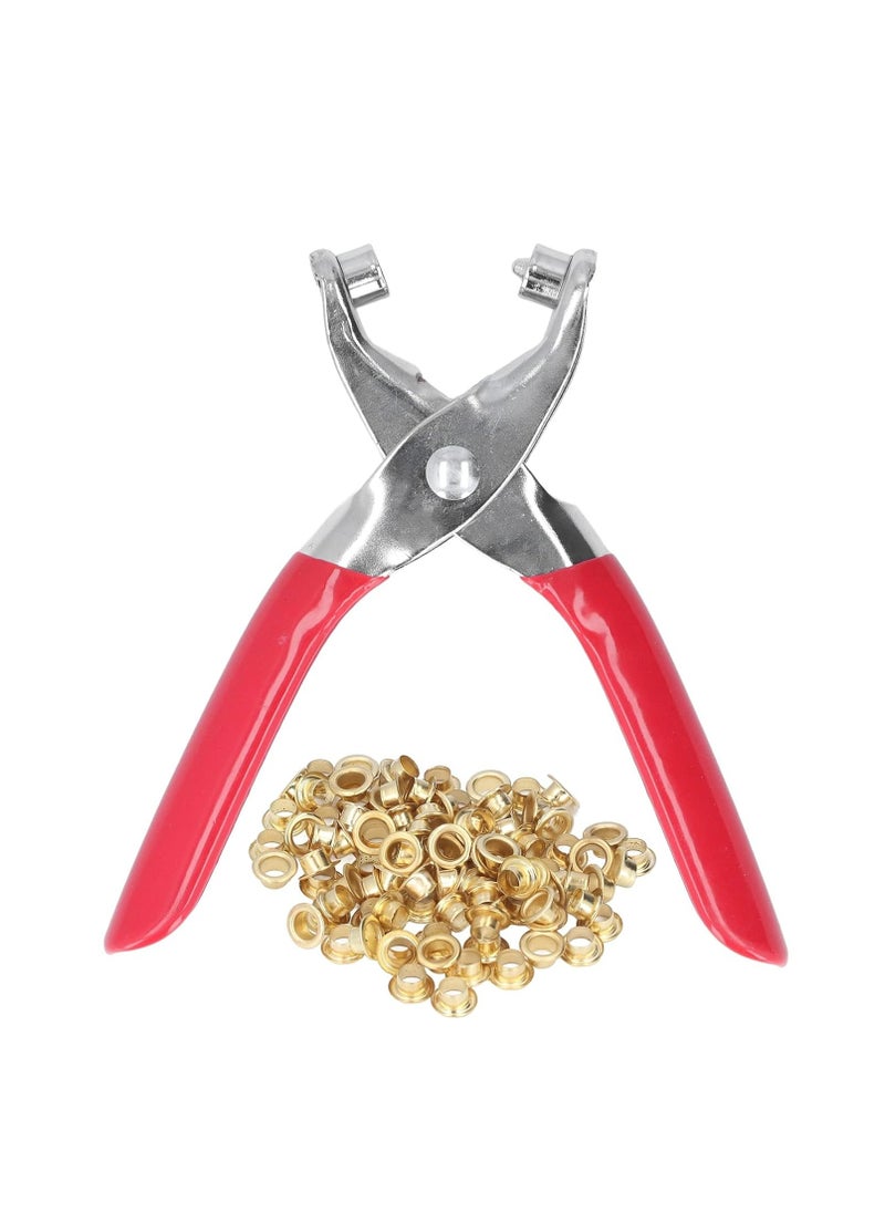 Oasisgalore 4mm Grommet Eyelet Plier Kit, Hole Punch Pliers with 28-40 Metal Eyelets, Grommet Tool for Leather, Belts.  - Image 1