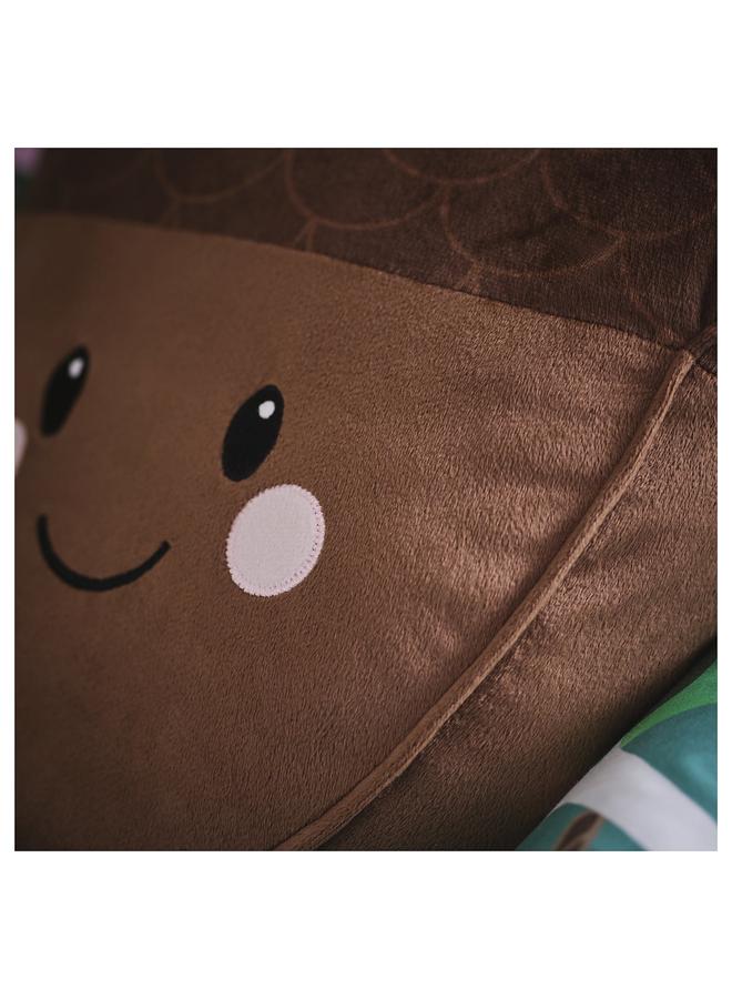 erorex Cushion with pocket, acorn shaped/brown, 32x37 cm - Image 2