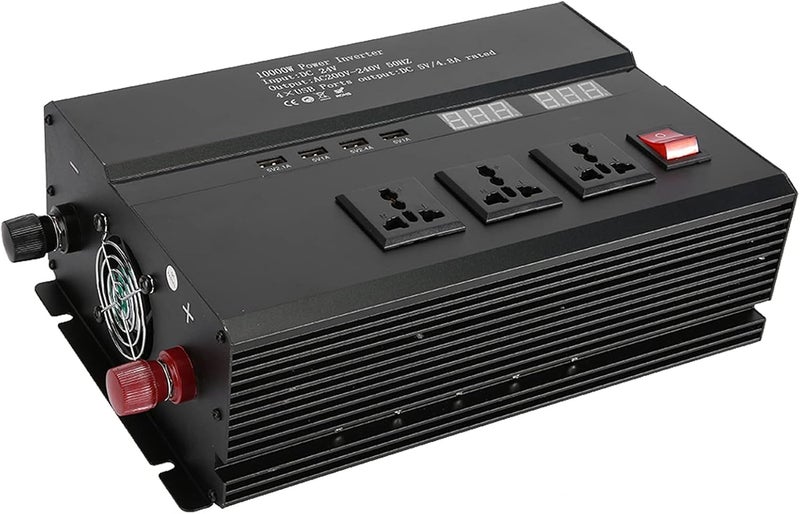 woobles 12V 24V to 220V Solar Inverter High Power, Solar Power Inverter Sine Wave Inverter Built in Cooling Fan, AC Outlets USB Charging Ports Ideal 24V to 220V,10000W - Image 3