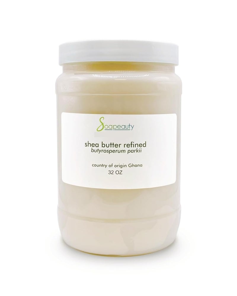 Soapeauty 100% Pure Refined African Shea Butter - Expeller Pressed, Odorless - Pure Moisturizer for Skin & Hair - Ethically Sourced from Ghana | 32 oz
