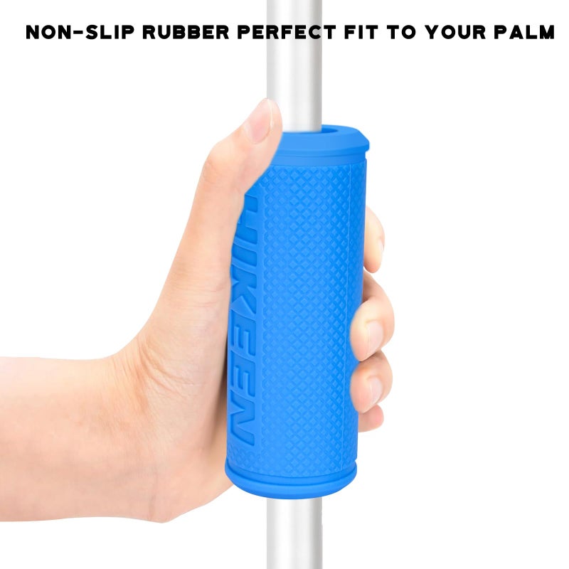 Hikeen Thick Bar Dumbbell Grips  Non Slip Hard Rubber Barbell Grips For Weight Lifting  Muscle Building - 1.77"" Outer Diameter - Image 3