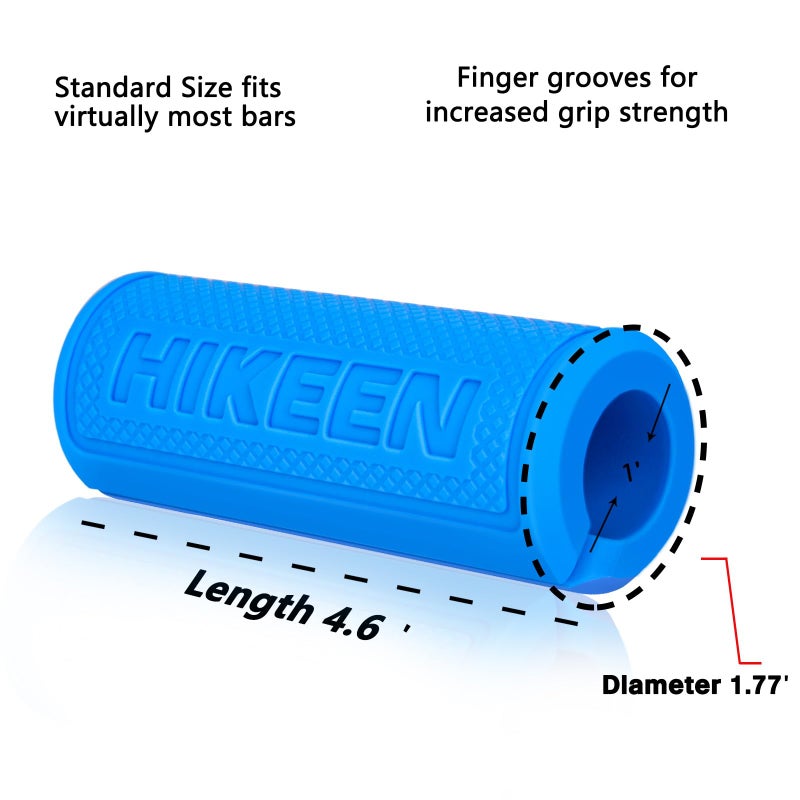 Hikeen Thick Bar Dumbbell Grips  Non Slip Hard Rubber Barbell Grips For Weight Lifting  Muscle Building - 1.77"" Outer Diameter - Image 4