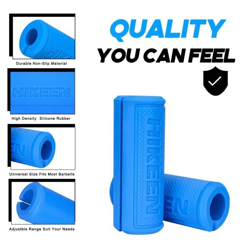 Hikeen Thick Bar Dumbbell Grips  Non Slip Hard Rubber Barbell Grips For Weight Lifting  Muscle Building - 1.77"" Outer Diameter - Image 5