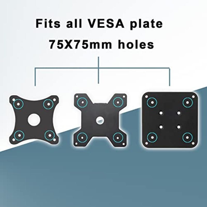 محول VESA العالمي 75x75 مم مع لاصق لا يترك أثراً - إعداد سهل وقابل للإزالة بدون جهد محول فيزا للشاشات والأجهزة اللوحية من 17 إلى 27 بوصة بدون دعم VESA - Image 4