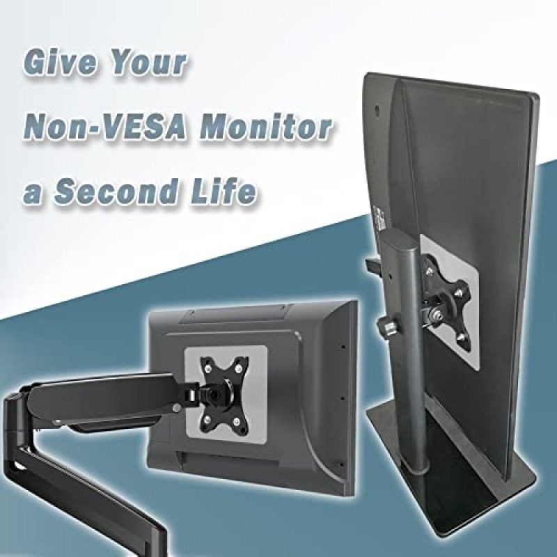 محول VESA العالمي 75x75 مم مع لاصق لا يترك أثراً - إعداد سهل وقابل للإزالة بدون جهد محول فيزا للشاشات والأجهزة اللوحية من 17 إلى 27 بوصة بدون دعم VESA - Image 2