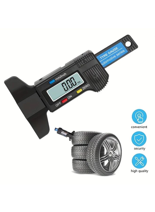 Black Digital Depth Gauge 0 01mm Precision LCD Display MM Inch Conversion - Image 1