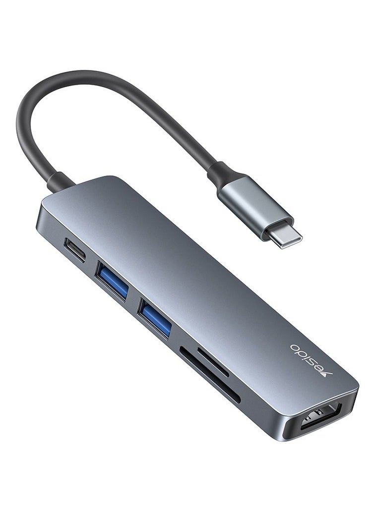 Yesido 6 in 1 Intelligent HUB Docking Station USB C, Adapter  - Image 1