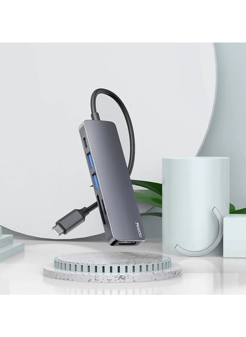 Yesido 6 in 1 Intelligent HUB Docking Station USB C, Adapter  - Image 3
