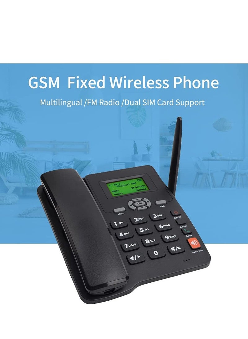 SIM-Card Telephone Cordless Wireless GSM Desk Desktop Fixed with Number Big on Display for Office Front  Home, Hotel, Seniors Support - Image 3