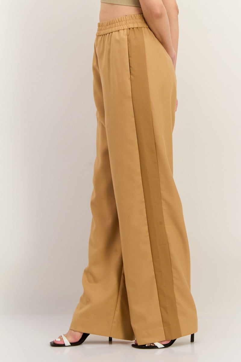 GANT Women Regular Fit Strength Leg Plain Pants, Tan  - Image 2