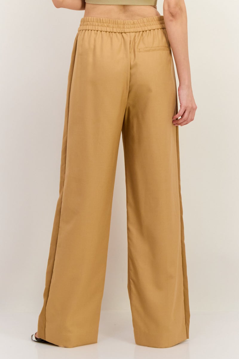 GANT Women Regular Fit Strength Leg Plain Pants, Tan  - Image 3