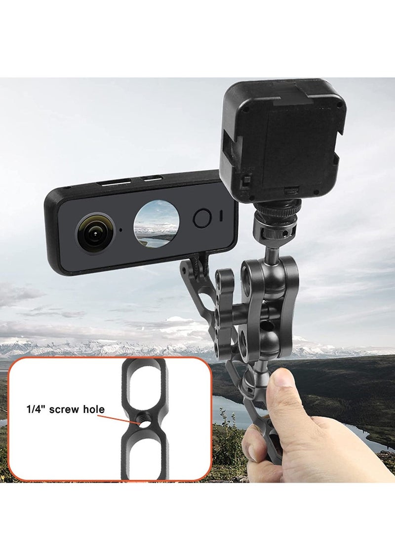 SYOSI Extension Arm Mount for Gopro, Aluminum Alloy Helmet Stick Kit with a Standard 1/4 Hole Metal Pole Accessories Insta360 One X3/X2/X/R, Go 2 and DJI Osmo GoPro Hero  - Image 4