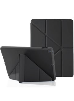 جراب iPad لجهاز iPad 10.2 بوصة 10th 9th 8th الجيل السابع (2022/2021/2020/2019) مع حامل أقلام ، زوايا مشاهدة متعددة 5 في 1 ، جراب سيليكون ناعم حريري ، نوم / استيقاظ تلقائي ، أسود