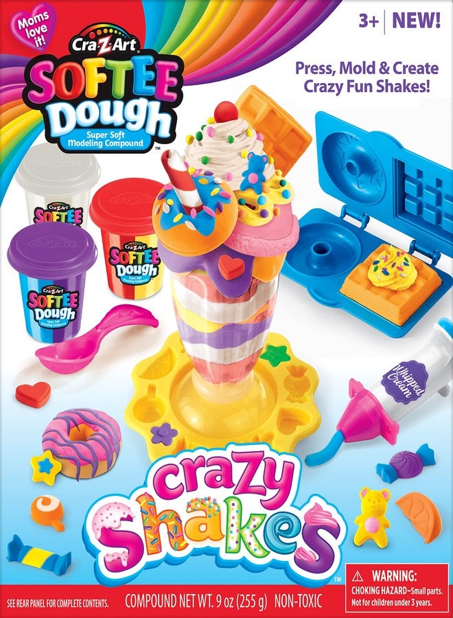 Cra-Z-Art Softee Dough Crazy Shakes Milkshake Playset, Modeling Dough Play Toy for Kids Ages 3 Years and Up - Image 1