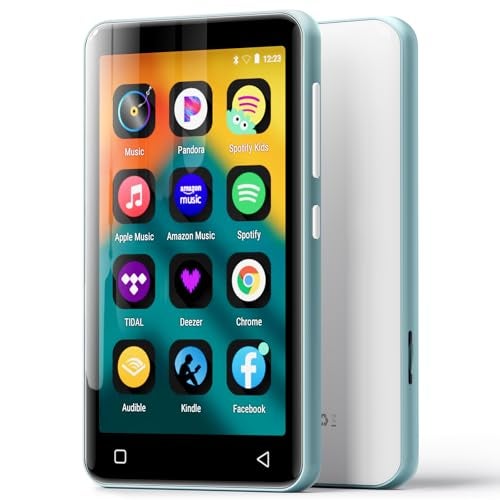 innioasis 80GB MP3 Player with Bluetooth and WiFi, MP3 Player for Kids with Spotify, Spotify Kids, Pandora, Audible, 4.0" Touch Screen Music Player with Parental Controls, Up to 1TB (White+ Sky-Blue) - Image 1