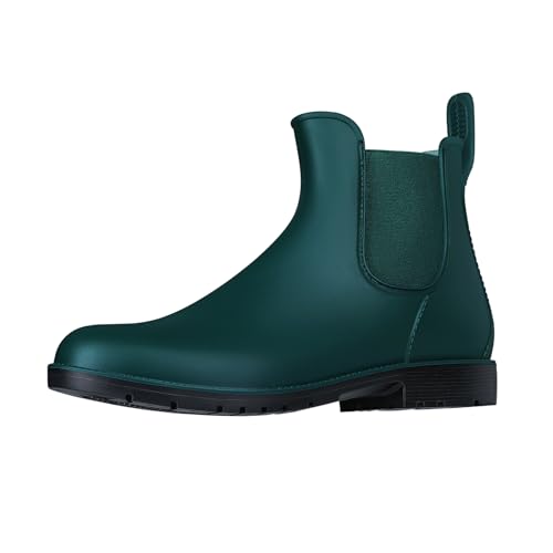 Asgard Women's Ankle Rain Boots Waterproof Chelsea Boots, Green 39 (Size 8.5) - Image 1