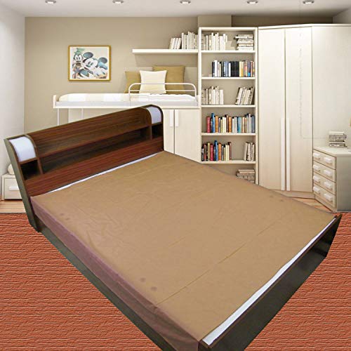 Nonibud GoodLuck Waterproof Plastic Mattress Protection Sheet for Baby and Adult - Double Bed/King Size - 7.5 x 6.5 feet - Golden Brown - Image 1