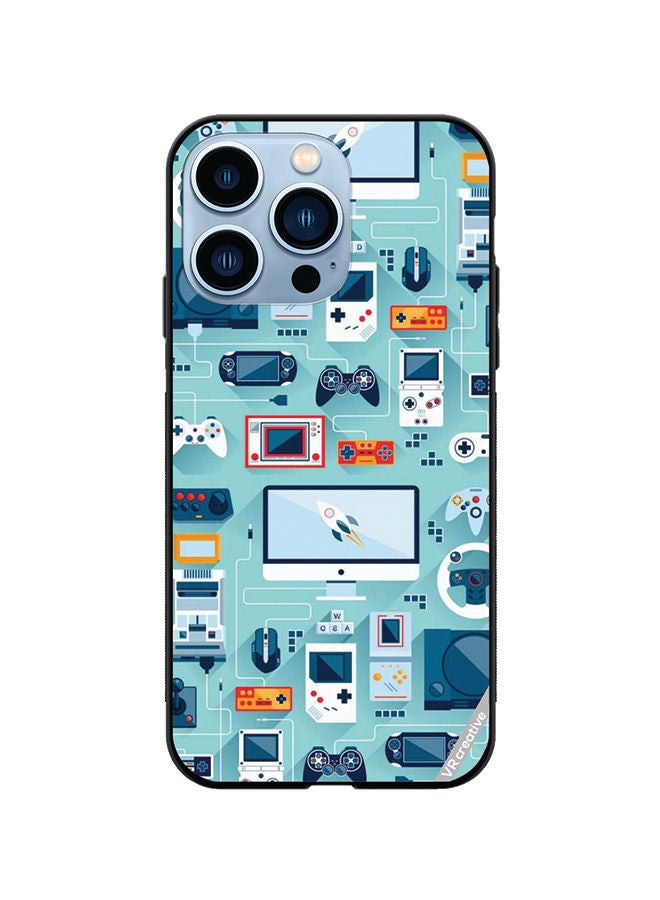 VR CREATIVE Protective Case Cover For Apple iPhone 14 Pro Technolgu Items Design Multicolour - Image 1