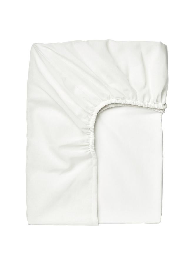 erorex Fitted sheet, white, 90x200 cm - Image 1