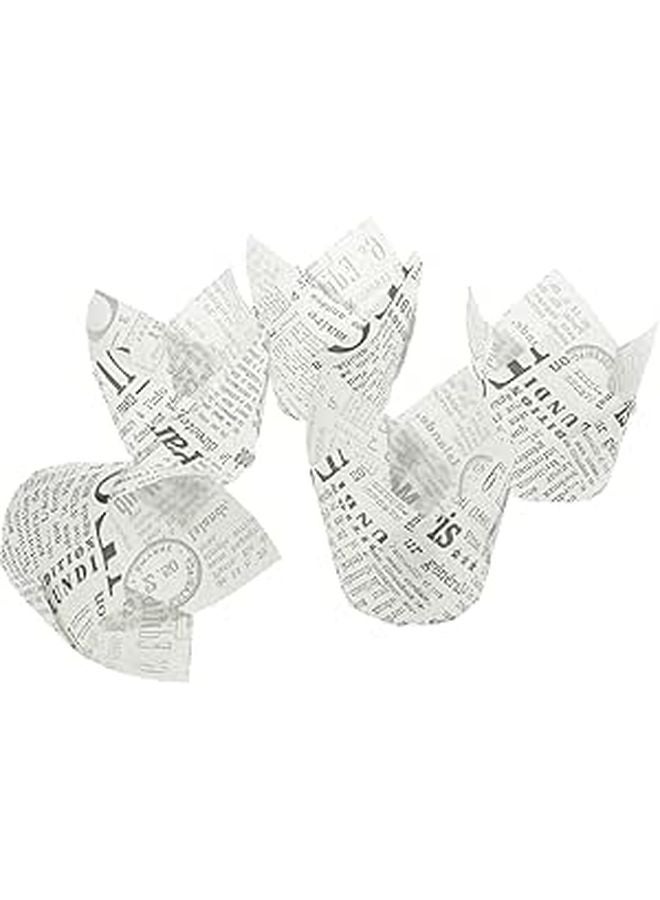 White Flower Shaped Cupcake Holders 50 Pcs Oil Proof High Temperature Resistant Baking Cups - Image 1