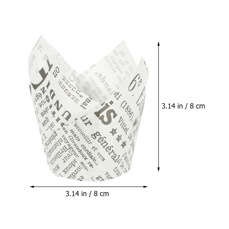 White Flower Shaped Cupcake Holders 50 Pcs Oil Proof High Temperature Resistant Baking Cups - Image 3