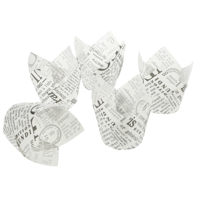 White Flower Shaped Cupcake Holders 50 Pcs Oil Proof High Temperature Resistant Baking Cups - Image 2