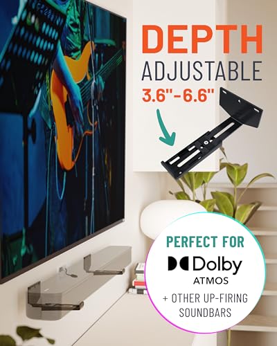 ECHOGEAR Soundbar Wall Mount Bracket - Works with All Soundbars Including Samsung, Vizio, LG, & More - Depth Adjustable for Dolby Atmos Soundbars - Image 4