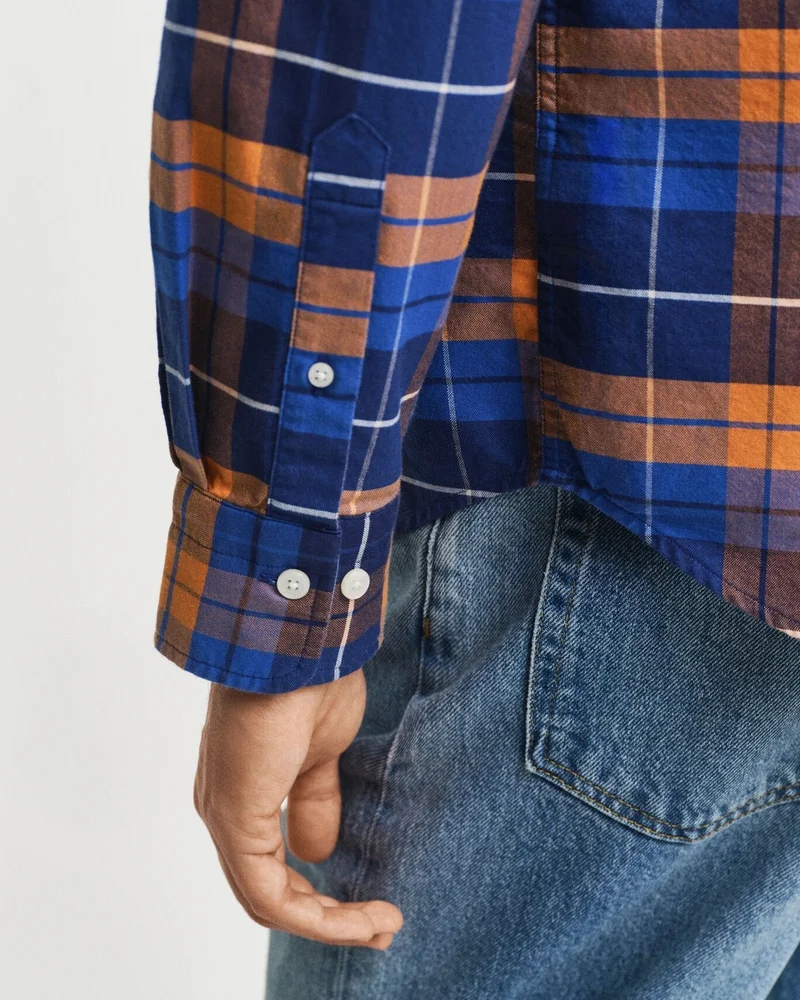 GANT  Regular Fit Checked  Classic Short Sleeve  Oxford Shirt for Men | Best Price UAE
