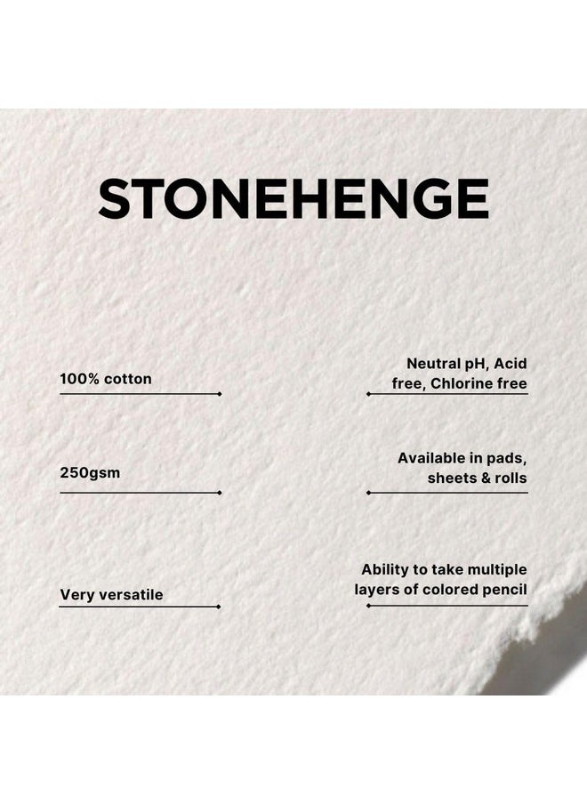 Stonehenge - 100% Cotton Medium Weight Pad Multi Color (Warm White Natural Cream Fawn Pearl Grey) 11 X 14 Inches 250Gsm 15 Sheets For Dry Media - Image 1