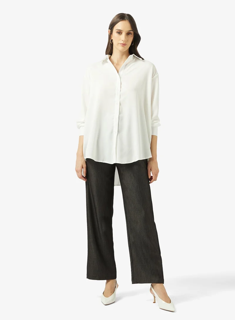 Ella  Button Down Shirt With Back Pleat for Women | Best Price UAE