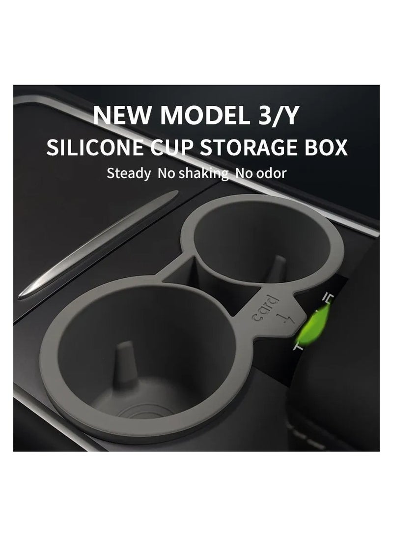 AROAQ Cup Holder for Tesla Model 3 2023 Interior Accessories Center Console Anti-Slip Silicone Phone Holder - Image 3