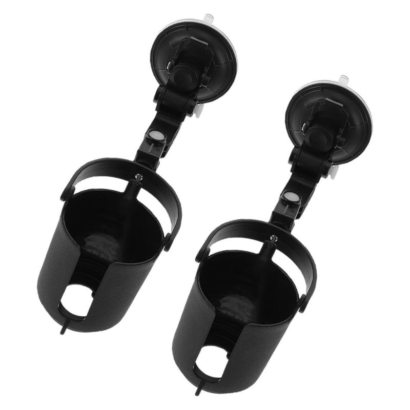 Universal 2 Pack Car Cup Holder with Suction Base for Bottles and Phones Black - Image 2