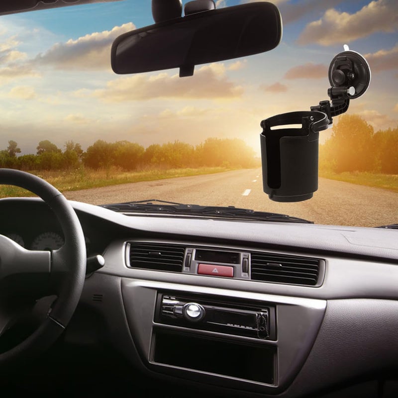 Universal 2 Pack Car Cup Holder with Suction Base for Bottles and Phones Black - Image 5