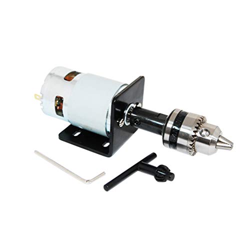 CHANCS محرك كهربائي صغير 775 محرك DC 12V/24V مع مشبك حفر B10 وقاعدة تركيب منشار طاولة صغيرة للقطع/التلميع - Image 1