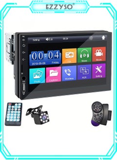 EzzySo 7 Inch Single Din Car Stereo Car MP5 Multimedia Player, HD Touch Screen with Touch Buttons on Leftside, Car Audio Receiver, MP5 Player Support Bluetooth Mirror Link SWC, Car Radio Receiver  - Image 1