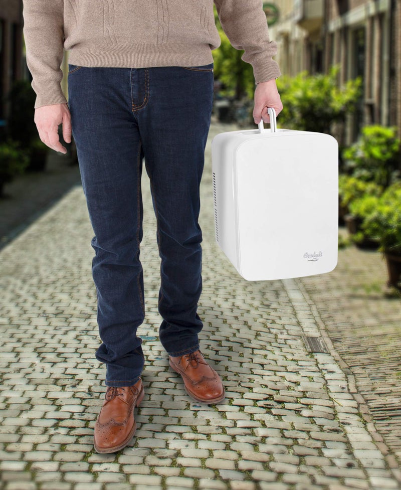 Cooluli Vibe Mini Fridge for Bedroom - With Cool Front Magnetic Whiteboard - 15L Portable Small Refrigerator for Travel, Car & Office Desk - Plug In Cooler & Warmer for Food, Drinks & Skincare (White) - Image 4