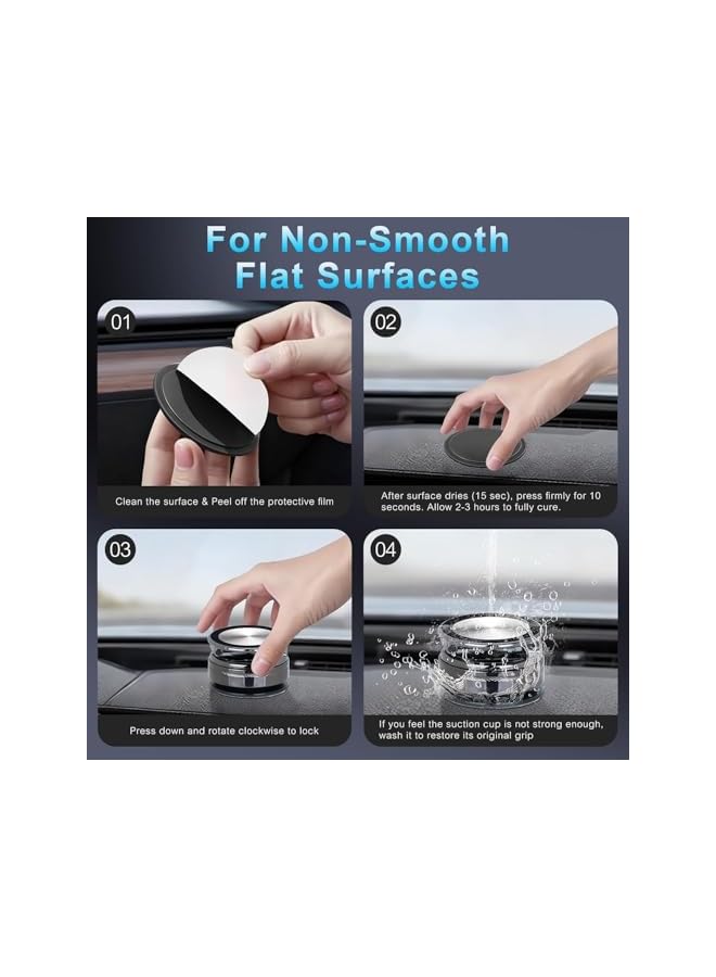 S-TOP Magnetic Car Phone Mount, Ultra Strong N52 Magnets and Vacuum Suction Base, 360掳 Rotatable Foldable Design for All Phones, Secure Hold for Dashboard Windshield Installation - Image 2