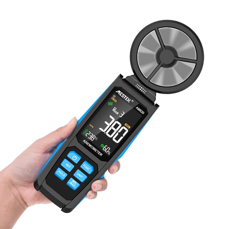 Digital Anemometer with LCD Backlit Display 8 Fan Dual Bearing Portable Wind Speed Meter - Image 4