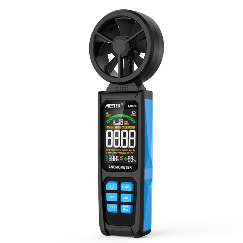 Digital Anemometer with LCD Backlit Display 8 Fan Dual Bearing Portable Wind Speed Meter - Image 3