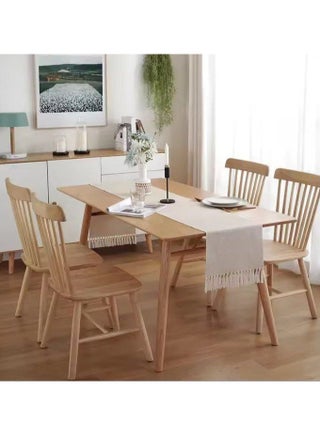 Natural linen table runner with hand-made macrame design, 150 x 45 cm, a stylish and modern touch for dining tables and interior decoration, beige color - pzsku/Z98F101DAE4F29A5D28F7Z/45/1745836966/1d331eb3-b2d9-4456-9ed8-8520dc521220
