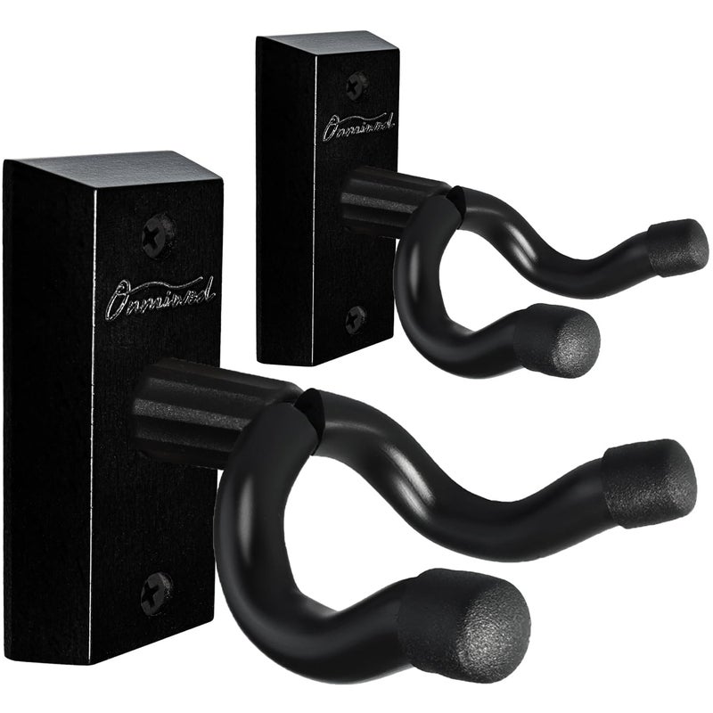 Onmiwod Guitar Wall Mount 2 Pack Real Hardwood Guitar Hanger UShaped Guitar Wall Hanger Mount Guitar Holder Hook Stand for Acoustic Electric Guitar Banjo Bass Gift for Guitar Player Men Boy - Image 2